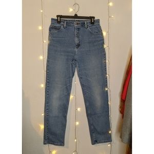 Vintage Straight Leg Rider Blue Jeans - Light to Medium Wash
